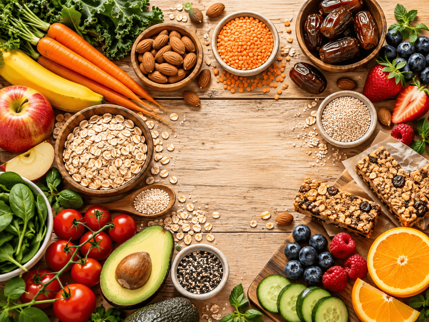 Fresh natural ingredients laid out for preparation